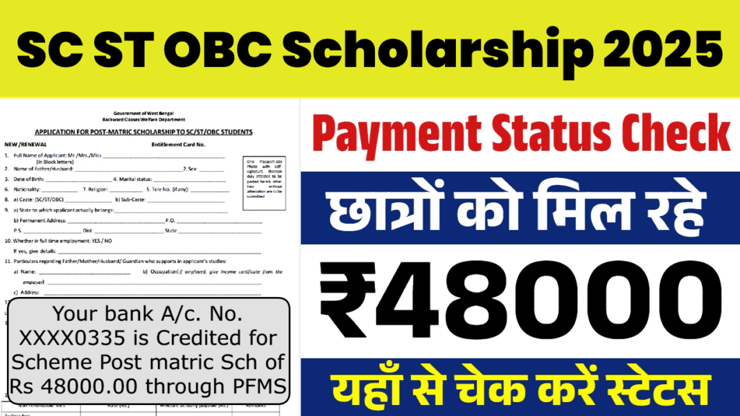 SC ST OBC Scholarship 2025