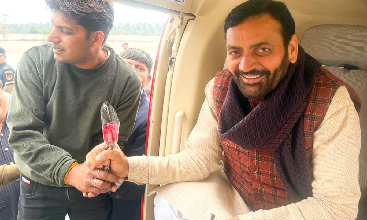 Who is Sonu Uchana Haryana CM   sit in the helicopter with him.