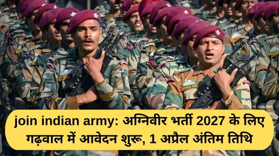 Join Indian Army: Applications for Agniveer Recruitment 2027 Garhwal, April 1 last date