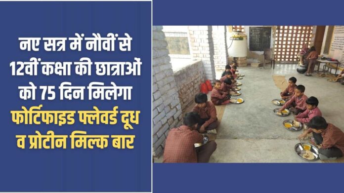 Haryana education news: In the new session, girl students of classes 9th to 12th will get fortified flavoured milk and protein milk bars for 75 days.