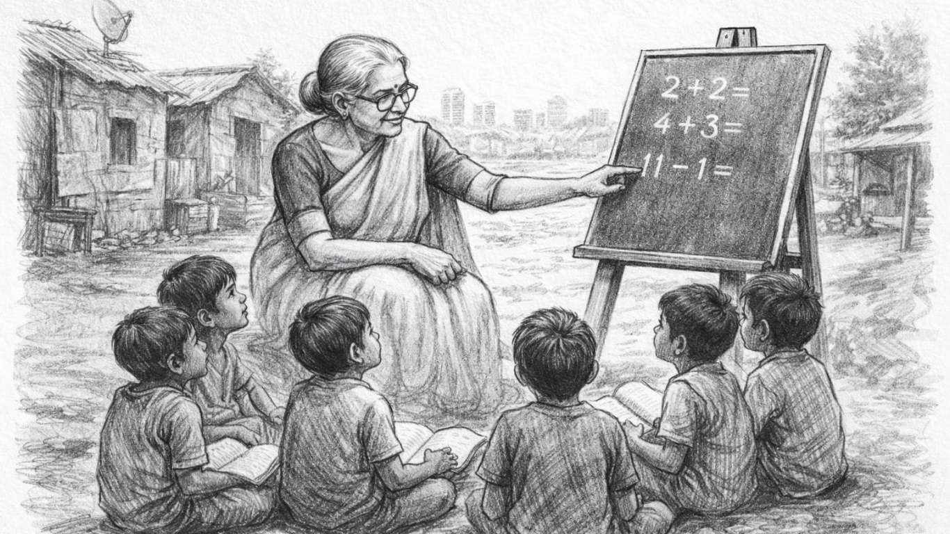Dr. Sudha Malhotra: Associate Professor Dr. Sudha Malhotra is teaching children for free after retirement.