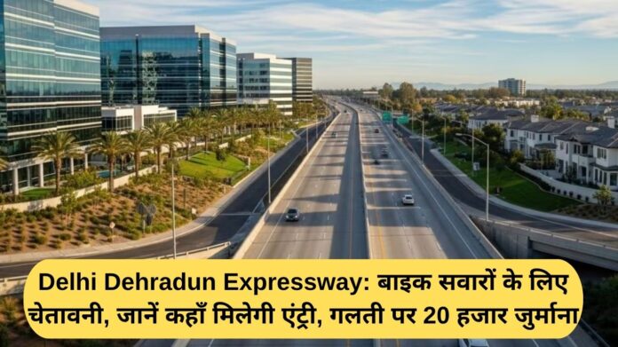 Delhi Dehradun Expressway: Warning for bike riders, know where to get entry, 20,000 fine for any mistake
