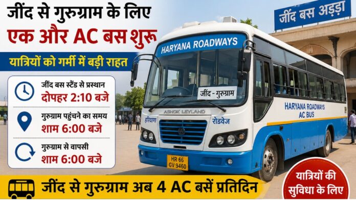 Haryana Roadways Jind–Gurugram AC Bus Timings