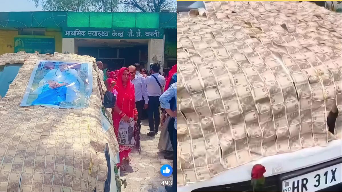 viral video son gifts car mother retirement decorates it with new 10 notes