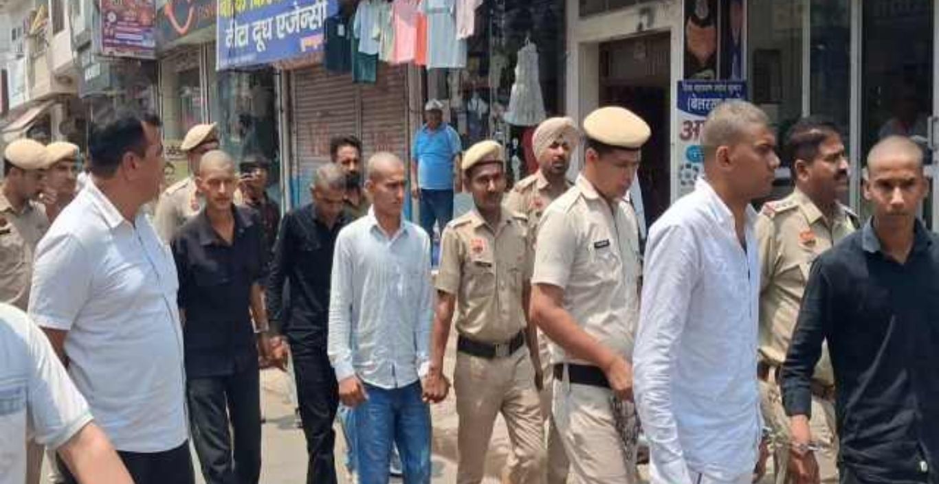 Narwana News: Haryana Police paraded 5 accused in the market after shaving their heads, find out the full story.